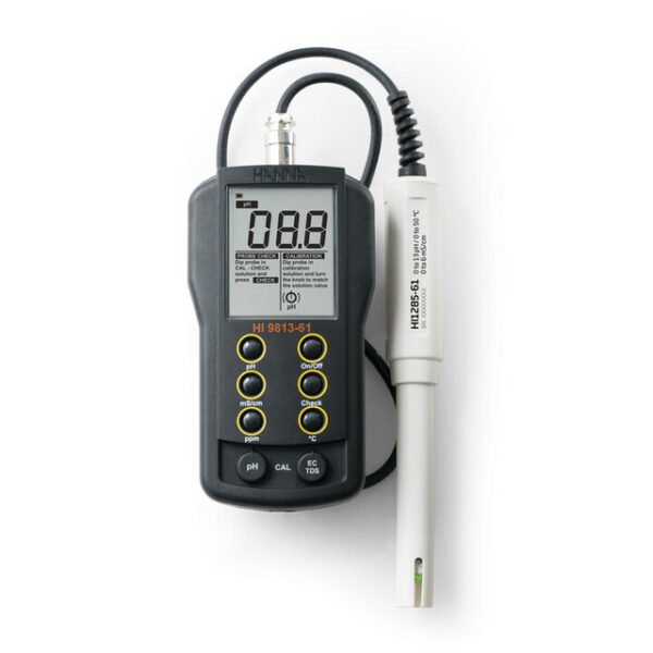 Portable pH/EC/TDS/Temperature Meter dengan CAL Check – HI9813-61 - Image 1